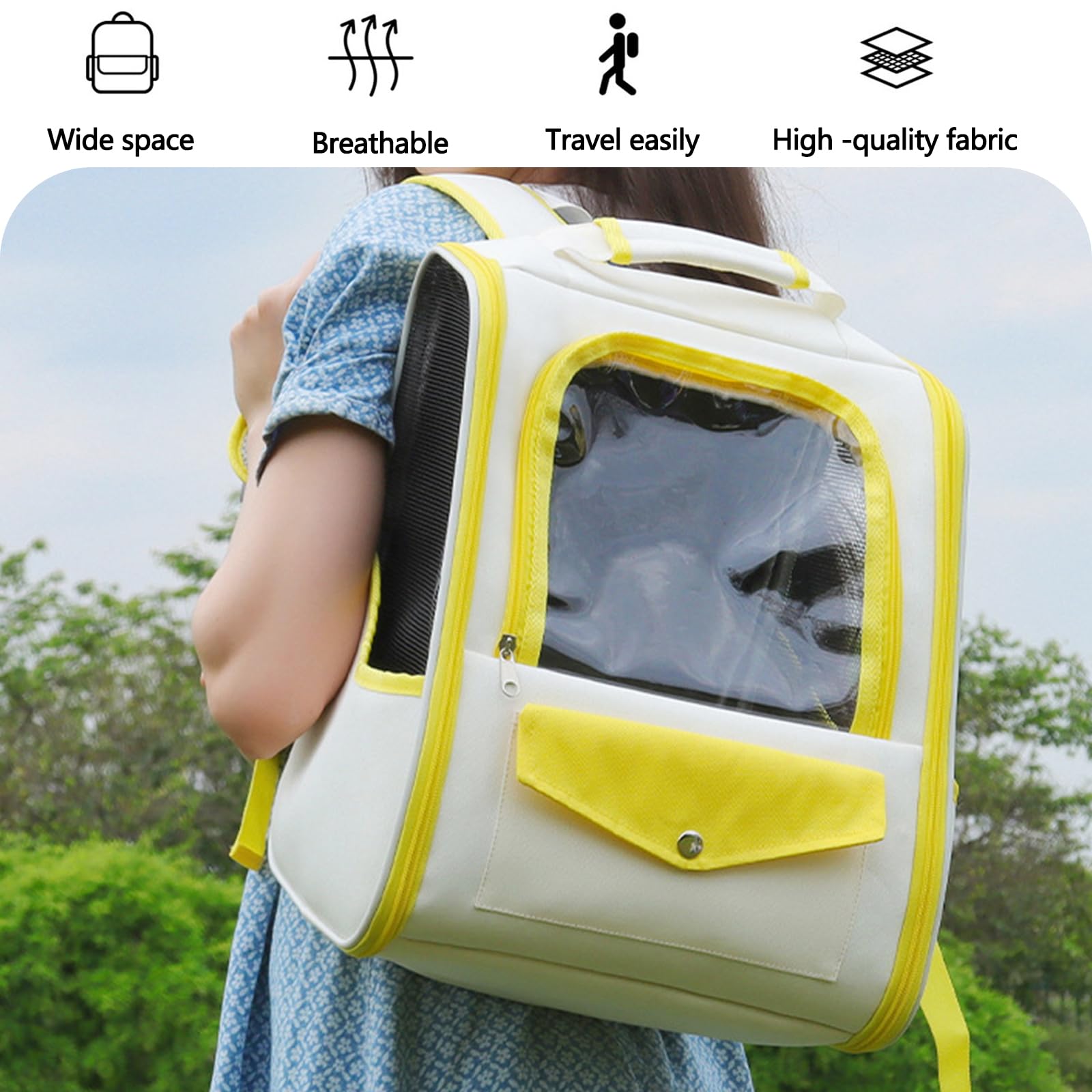 BOSERMEN Pet Backpack, Pet Backpack for Small Dogs and Cats, Fully Ventilated Mesh Dog Backpack, Portable Cat Backpack for Travel, Hiking, Outdoor Use(Green)