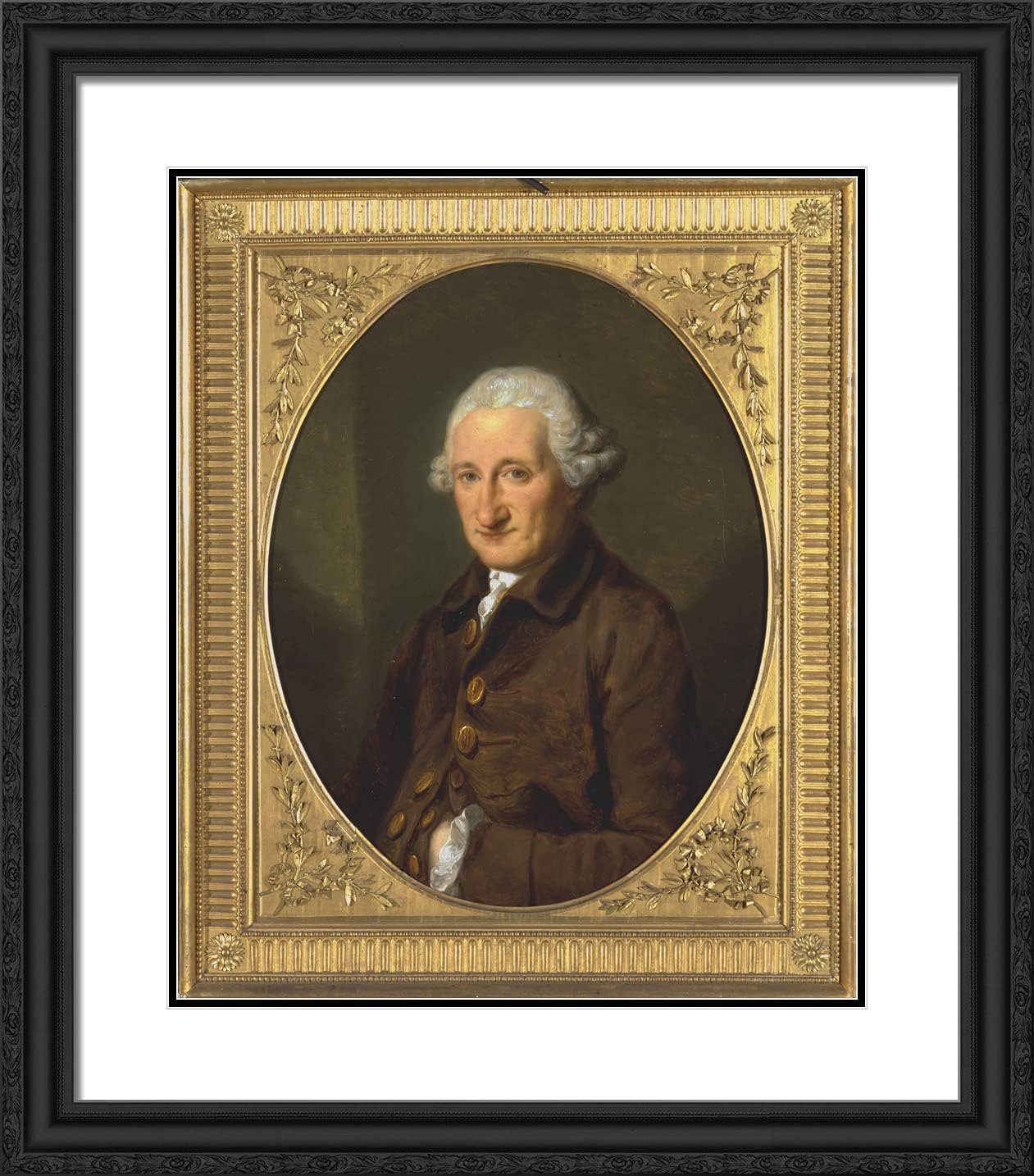 ArtDirect Kauffman, Angelica 20x23 Gold Ornate Framed Art Print with Double Matting Titled: A Man Called Sir Robert Hervey