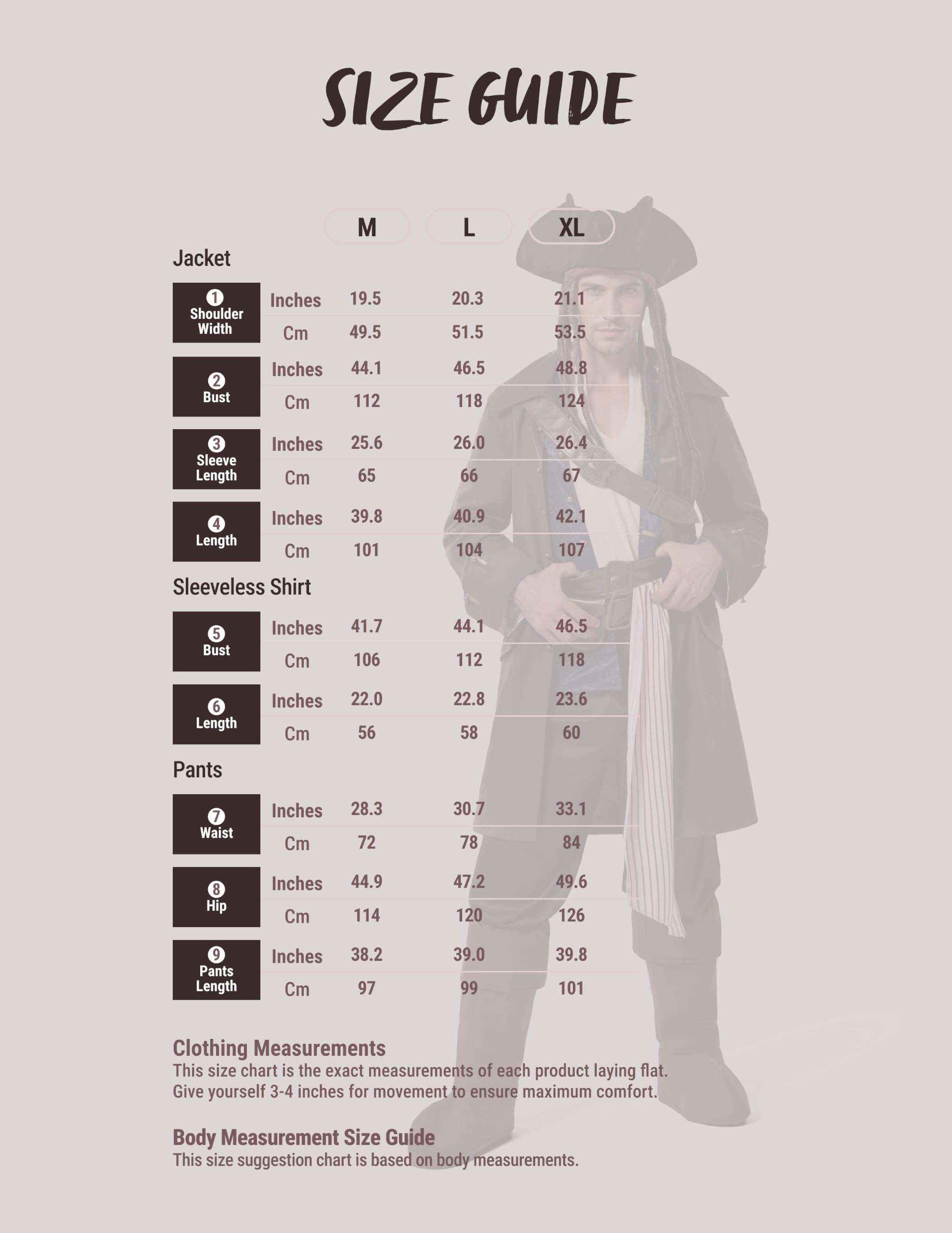 Spooktacular Creations Disfraz de pirata de Halloween para hombre traje de lujo de Capitán con sombrero y cinturón de protección para fiestas temáticas de cosplay