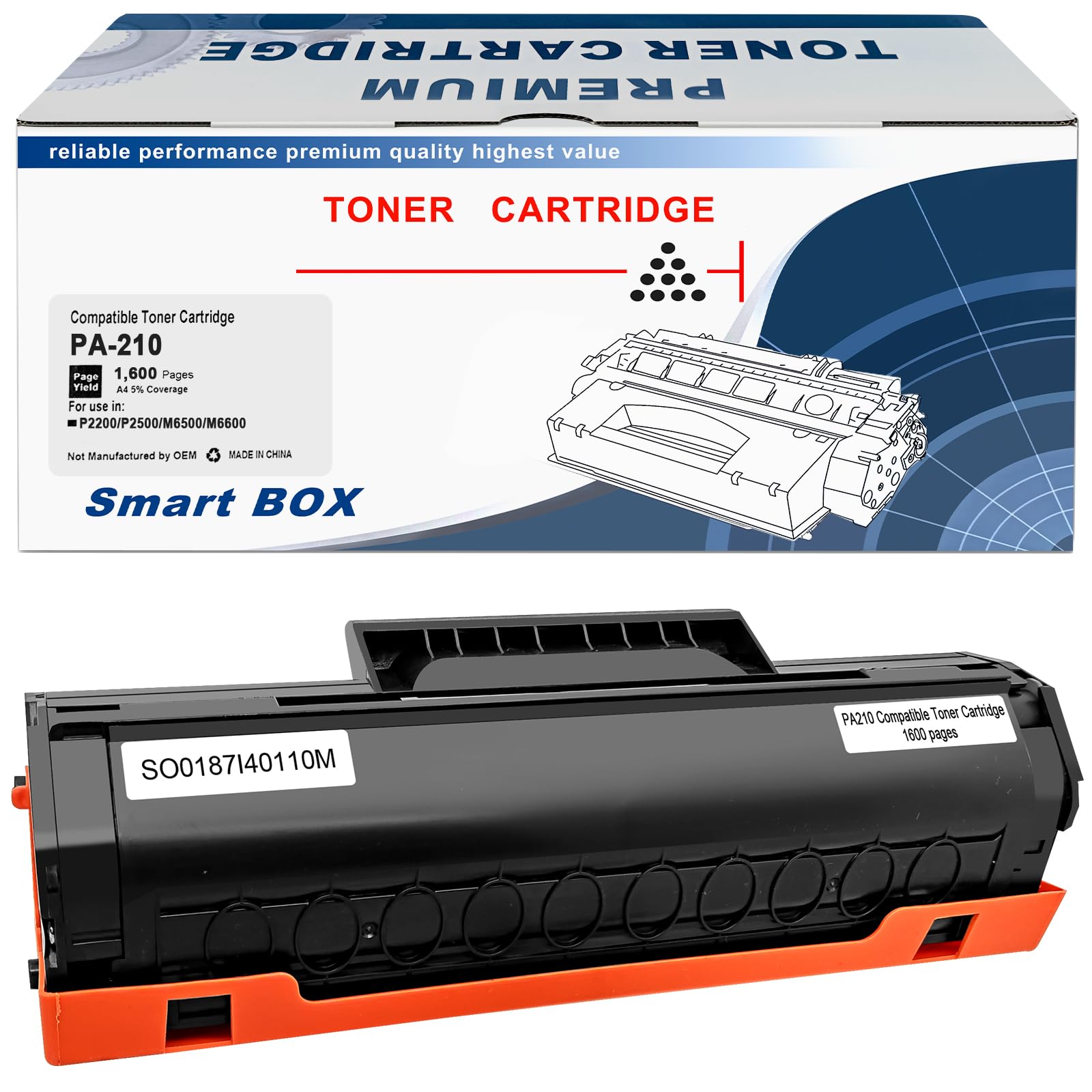 ASEKER PA-210E PA 210 Kompatibel PA-210 PA210 Tonerkartusche 1600 Seiten für P2500W P2502W P2508W M6500NW M6500N M6500W M6550NW M6552NW M6558NW M6600N M6600NW M6602NW M6608NW Drucker (Schwarz)