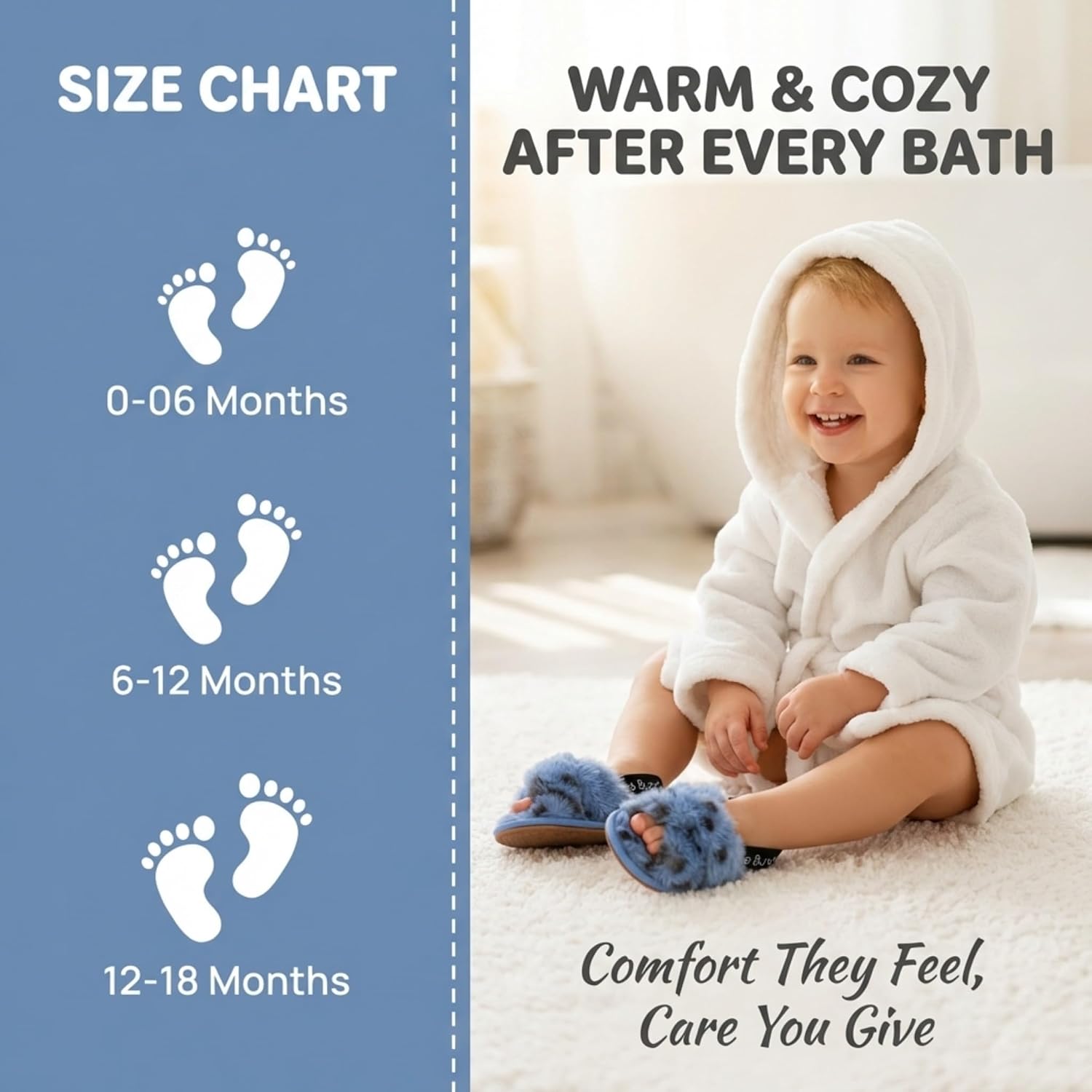 Macouba Little Bundles Baby Slippers 0-6, 6-12, 12-18 Months | Leopard print slippers - Fuzzy slippers for baby booties | Cozy, House Slippers for baby