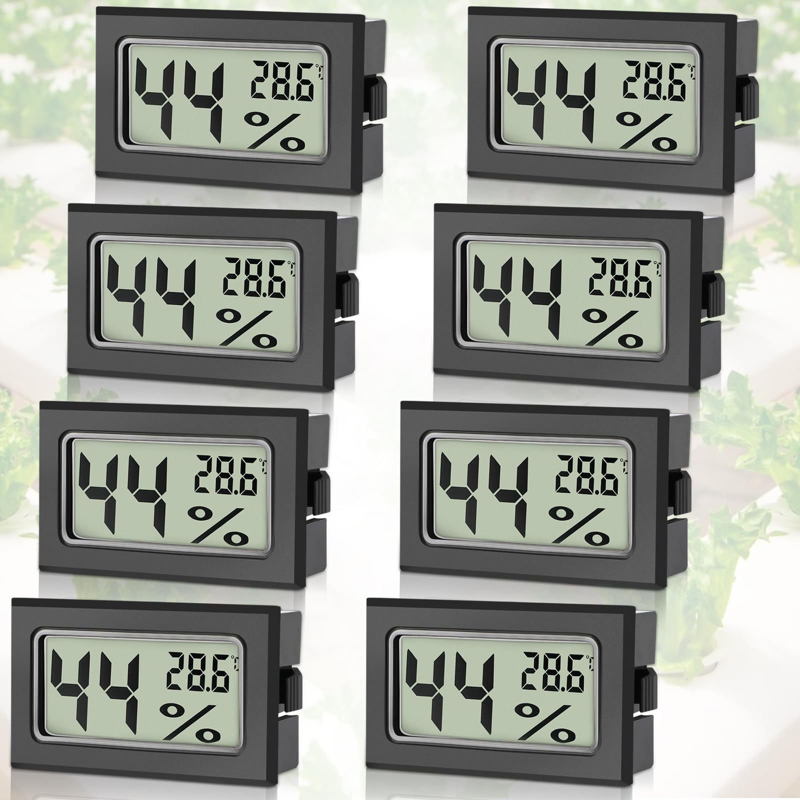Sprifityy 8 Pezzi Mini Termometro Ambiente Interno Digitale, Igrometro Digitale con Gradi Celsius -50°C~+70°C, Igrometro Umidità Casa per Serra, Casa, Ufficio, Giardino, Cantina, Seminterrato (Nero)