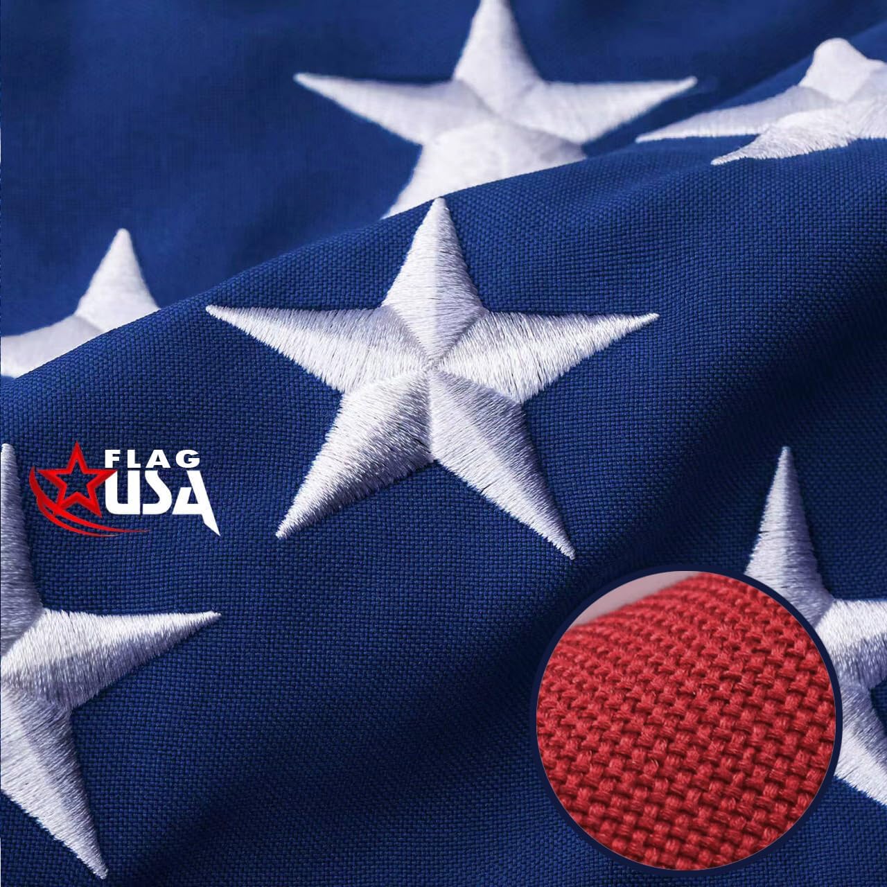 American Flag 3x5 Ft Ultra Durable Tear-Resistant Series, Made From Heavy Duty Water Resistant Polyester Canvas Embroidered Stars, Sewn Stripes, Brass Grommerts US/USA Flags Perfect for Outside