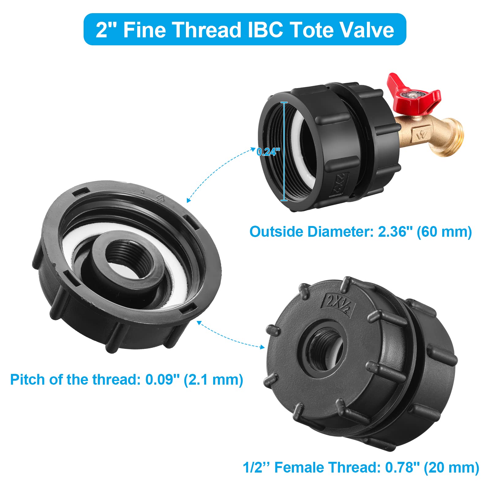 YINETTECH Tuercas De Latón Con Bridas BSP De 1 1/4 Pulgadas