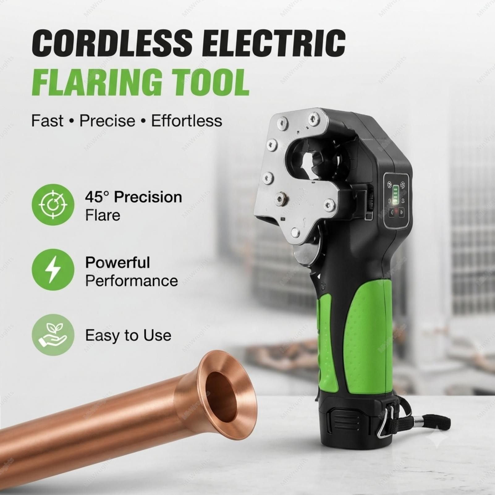 Kit de Herramientas para abocardar tuberías de HVAC, Herramienta eléctrica inalámbrica para abocardar tuberías de Cobre con 8 Matrices Intercambiables para Aire Acondicionado