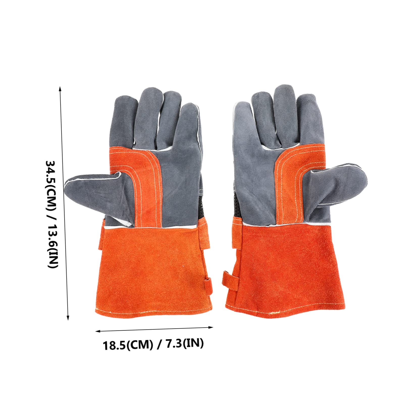 Guantes de Horno Resistentes al Calor de Piel y Poliéster, 1 Par