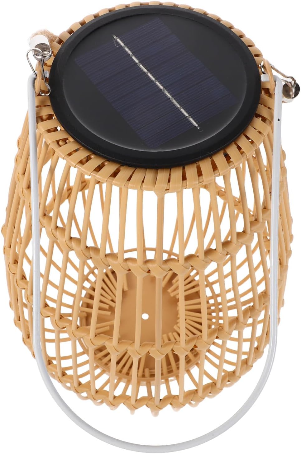 Solar Decorative Outdoor Solar Lanterns Waterproof Woven Iron Patio Hanging Garden Lights with Warm Rattan Projection for Yard Balcony Camping