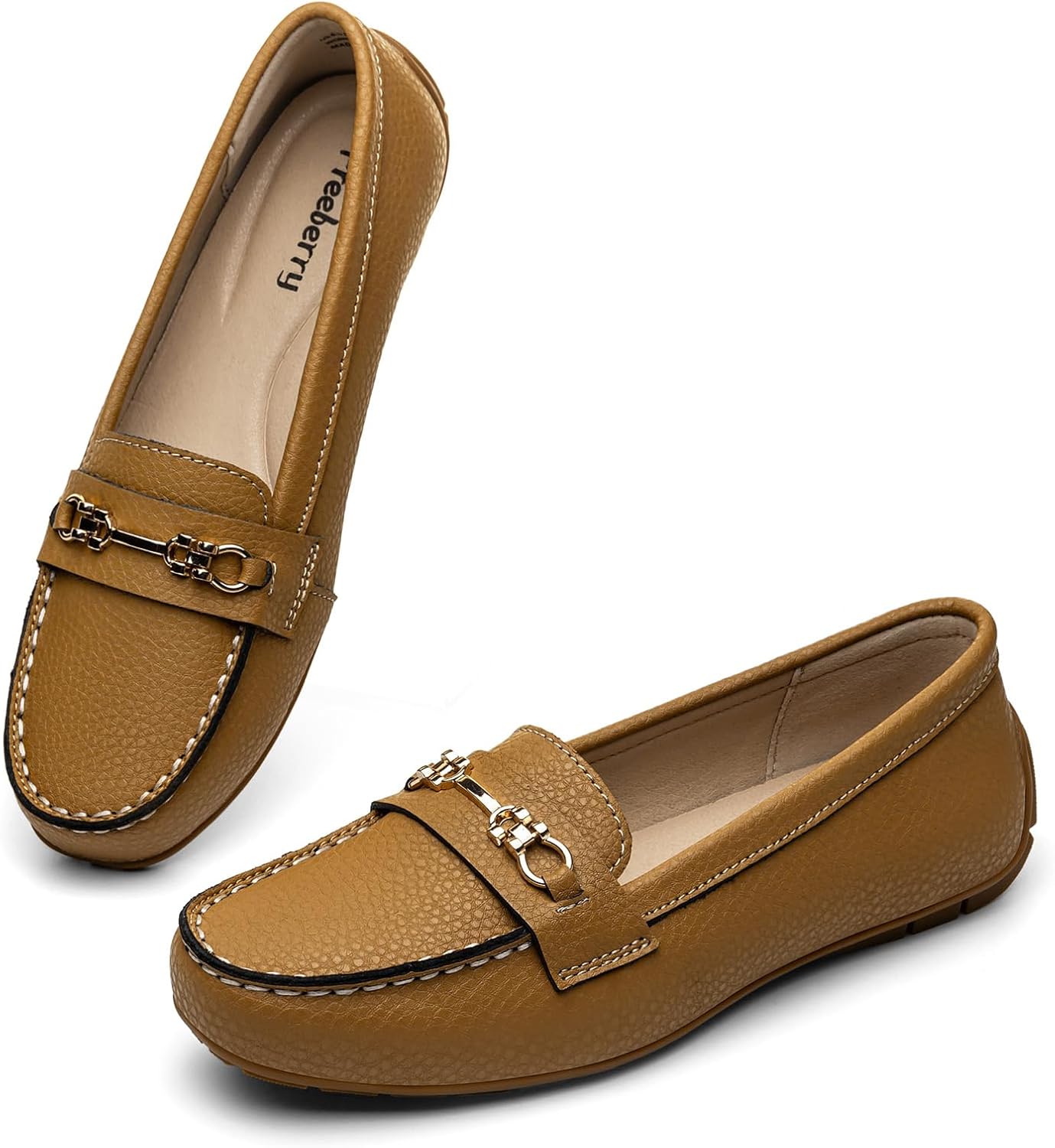 Loafers for Women Comfort Leather Loafers Cute Slip On Business Casual Dress Shoes Lightweight Work Flats Driving Mocs Walking Shoes for Women - Image 7