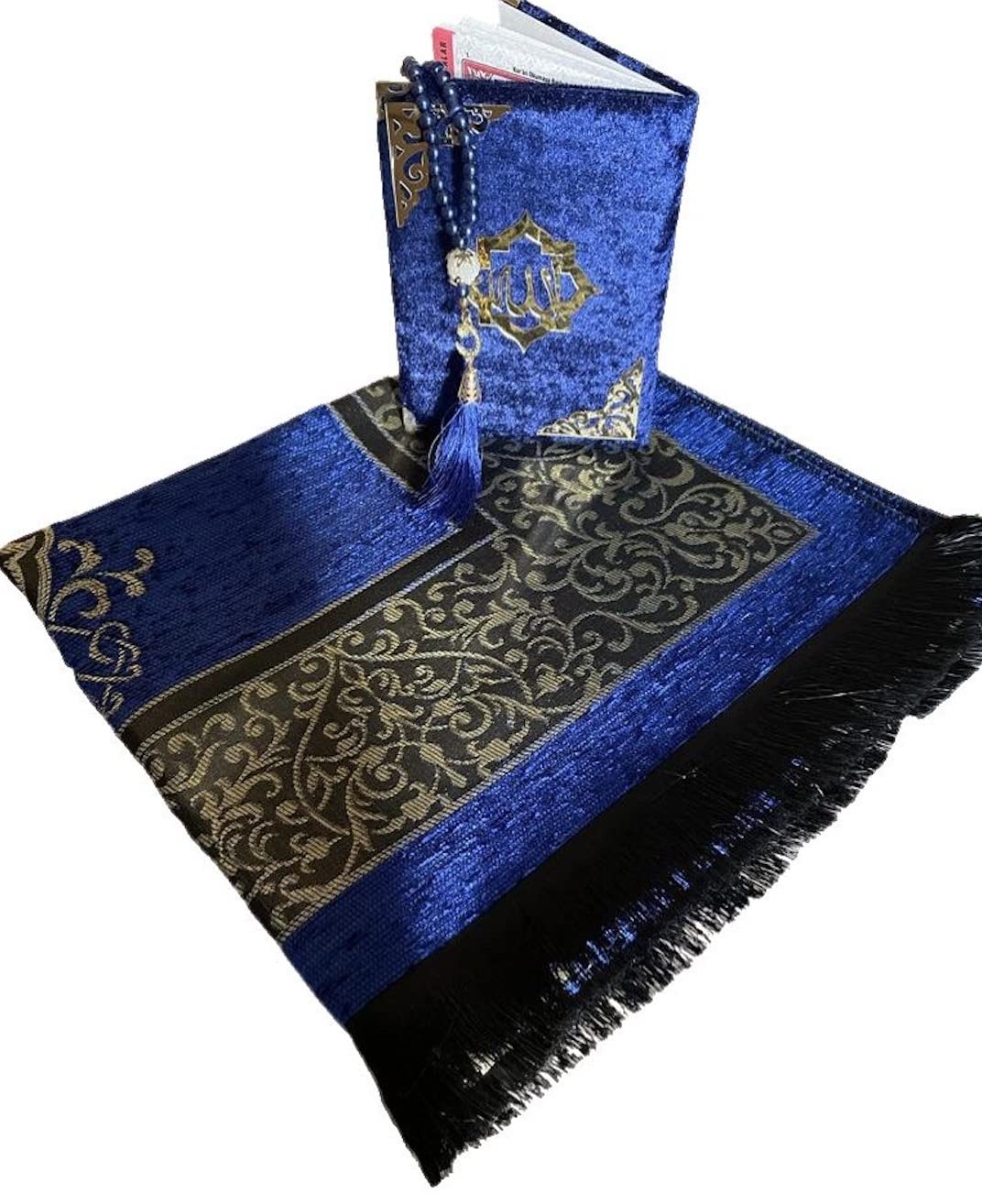 Coffret Cadeau Islamique Ramadan - Mini Coran + Chapelet 99 Perles - Turquoise - Fabriqué En Turquie
