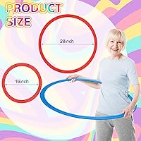 Vista 2 de Libima Juego de 12 anillos de carrera de obstáculos de 16 pulgadas, 28 pulgadas, juguetes de plástico para ejercicio, aros a granel