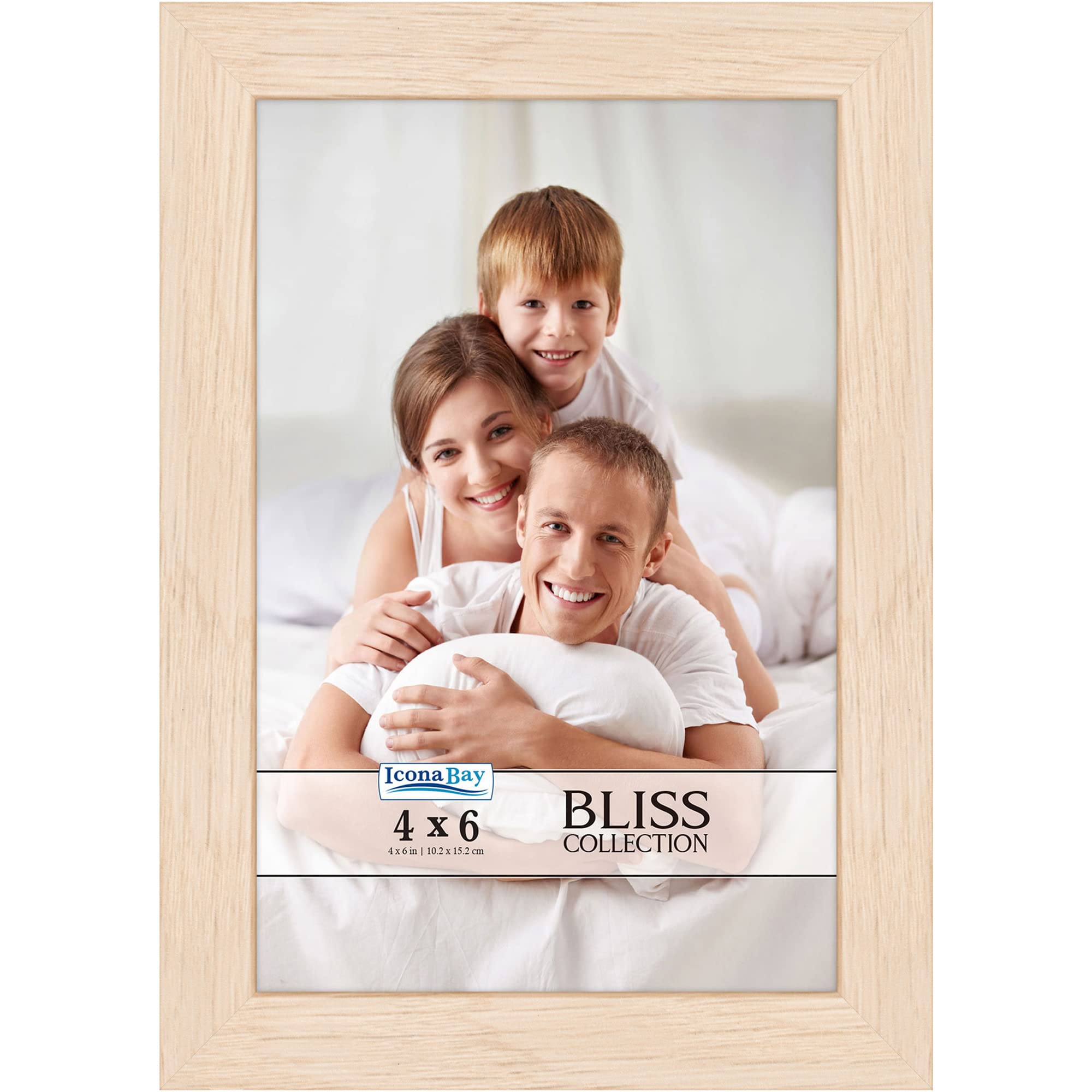 フォトフレーム  BLISSTIME PICTURE FRAME & CLOCK Amazon.com - Icona Bay - 4x6 Light Oak Picture Frame - Modern