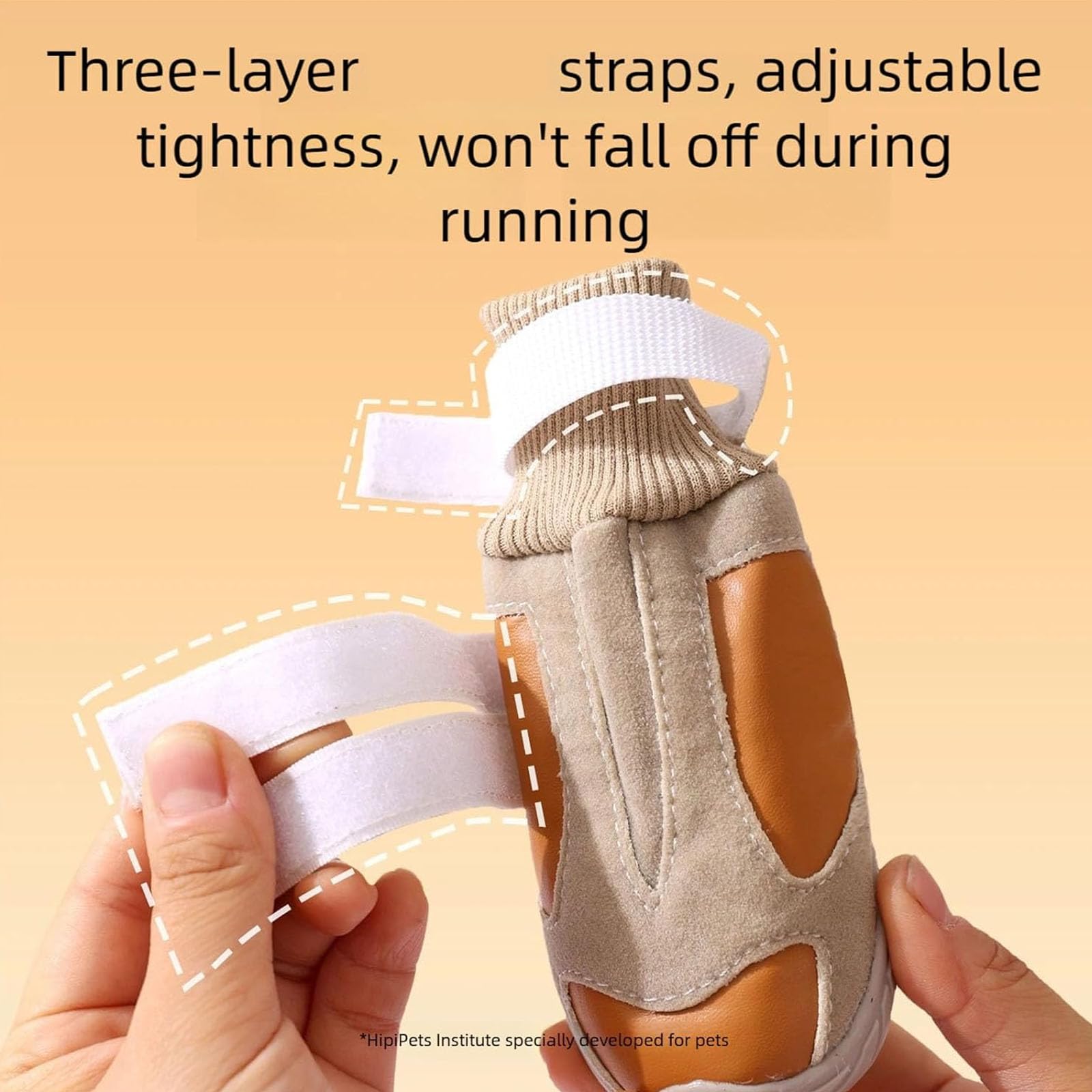 4Er-Set Hundeschuhe Für Kaltes Wetter, Geeignet Für Kleine Und Mittelgroße Hunde, Wasserdicht, Mit Reflektierenden Streifen, Rutschfester Sohle Und Fleecefutter,Braun,4XL