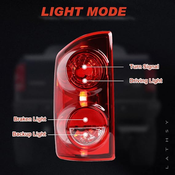 Tail Lights Compatible With 2007-2009 Dodge Ram 1500 Left and Right Side | Ram 2500 3500,a pair for taillights,Rear lights,Replace 55277303AC 5277302AC
