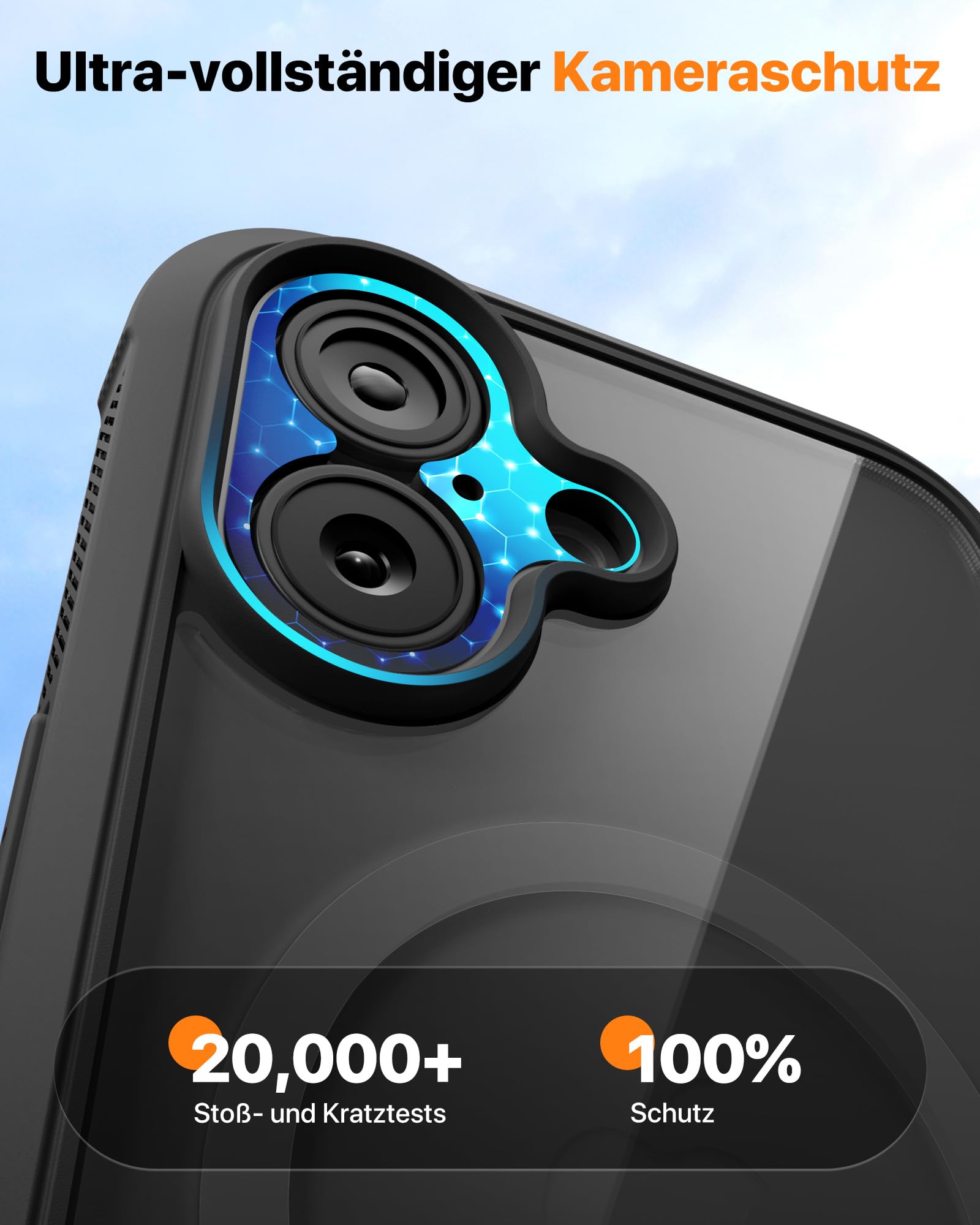 Diaclara für iPhone 17 Hülle mit MagSafe, Militärschutz 360 Grad Vollschutz Schutzhülle Stoßfest mit integrierter Displayschutzfolie und Kameraschutz Handyhülle für iPhone 17 6,3", Schwarz