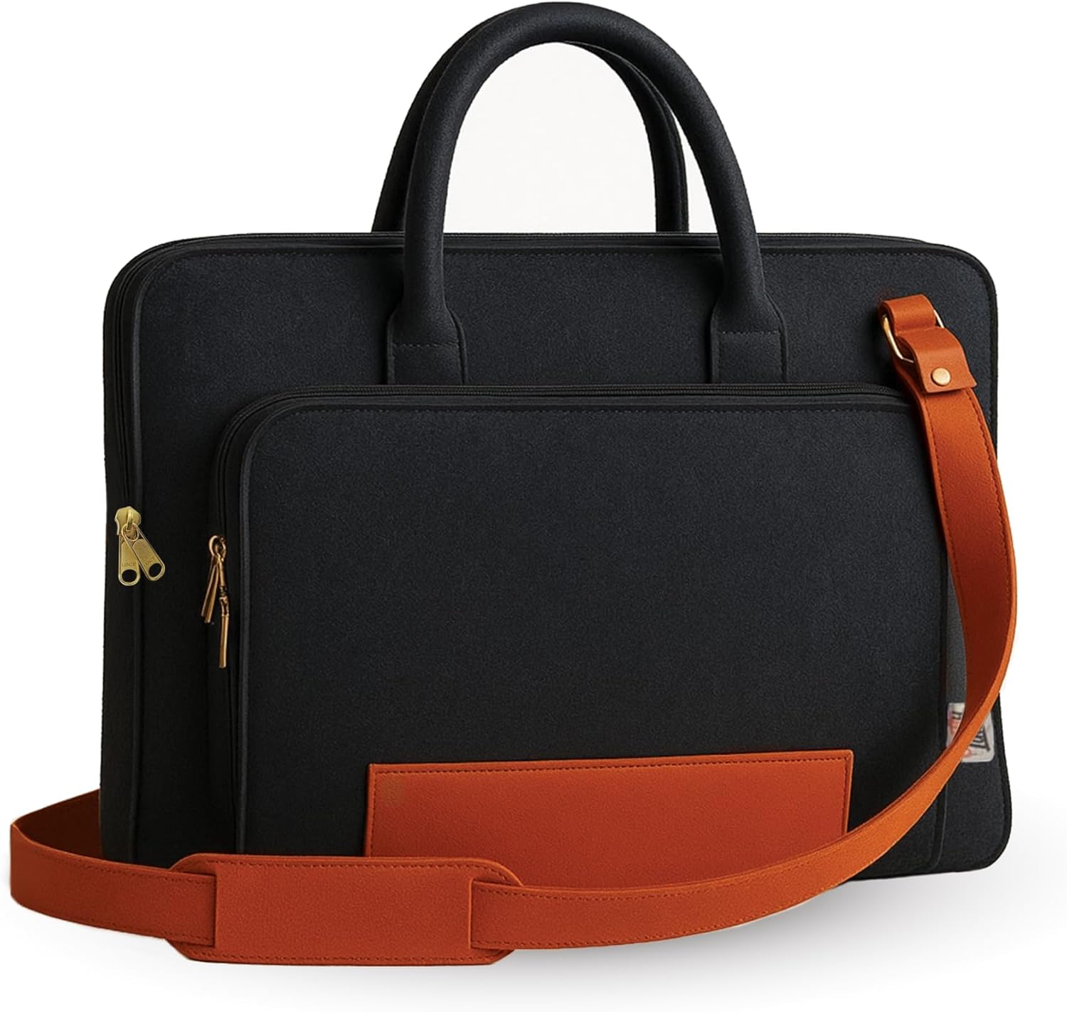 Eco-Friendly Laptop Bag 15 Inch | RECYCLED FROM 20 PLASTIC BOTTLES | Sustainable Messenger Shoulder Bag | Tablet Bags | Lap Top Bag | Laptop Carrying Bag For Travel, Office (Black/Brown)