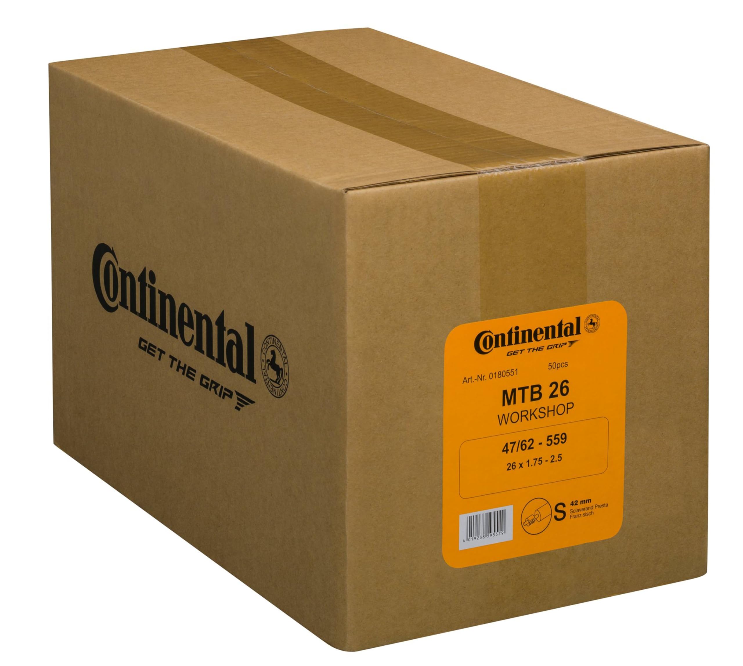 Continental - Dętka Continental MTB (26 cali) Czarna Dętka Rowerowa - 1 pudełko - 50 sztuk