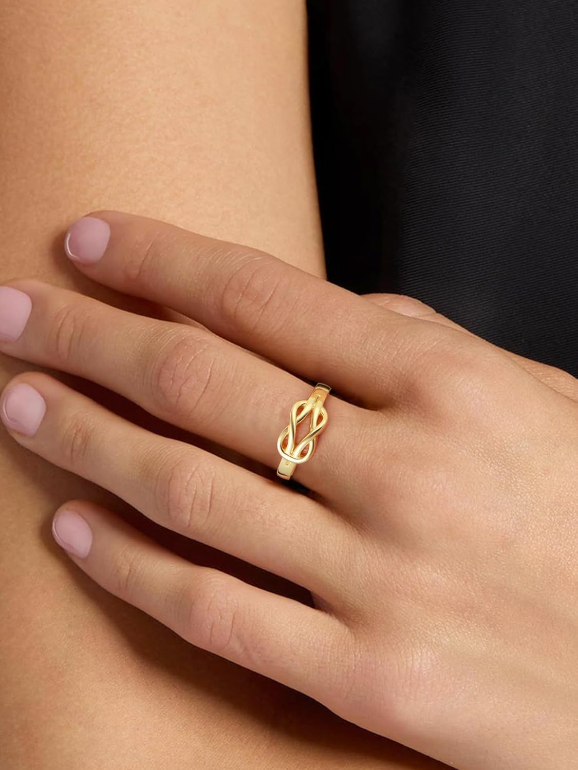 ChicSilver Gold Plated Promise Ring 925 Sterling Silver Gold Plated Rings Love Knot Ring for Womens Promise Ring - Image 3