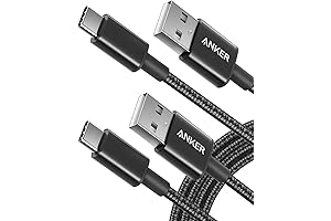 brexlink USB C Fast Charging Cable 2-Pack 6ft (Type-C, Black)