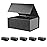 BLK&WH 6 Gift Boxes 9x6.5x3.8 Inches, Black Gift Boxes, Gift Boxes with Lids, Collapsible Gift Boxes for Gift Packaging (Glossy Black with Grass Texture)