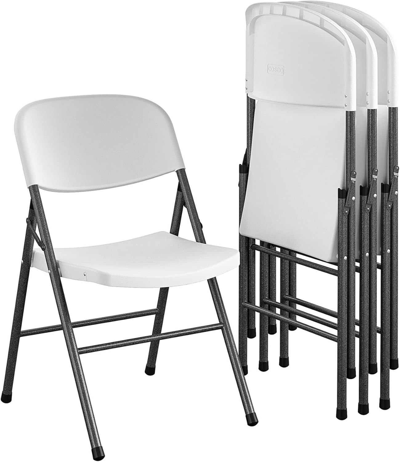 Resin Folding Chair, 4Pack, White Modern Outdoor