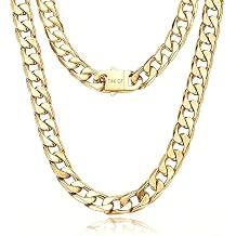 Qlaway 14MM Gold Cuban Link Chain for Men, 316L Stainless Steel and 14K Gold Filled, Gold Chains for Men, Available In 22/24/26/28/30 Inches, Gold Mens Necklace