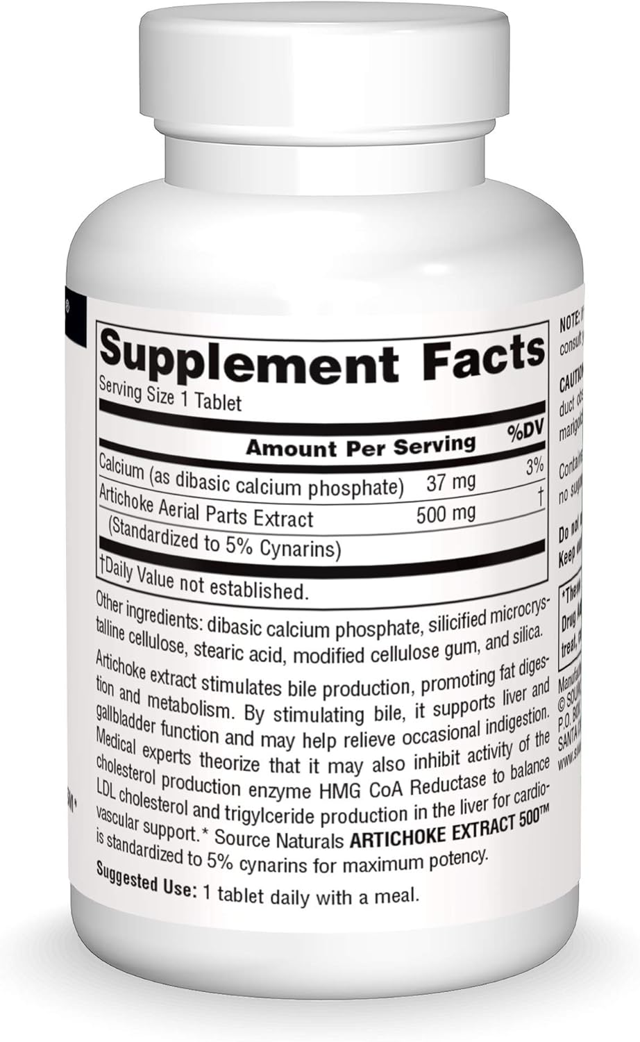 Source Naturals Artichoke Extract 500 Tablet, 45 Count : Health & Household