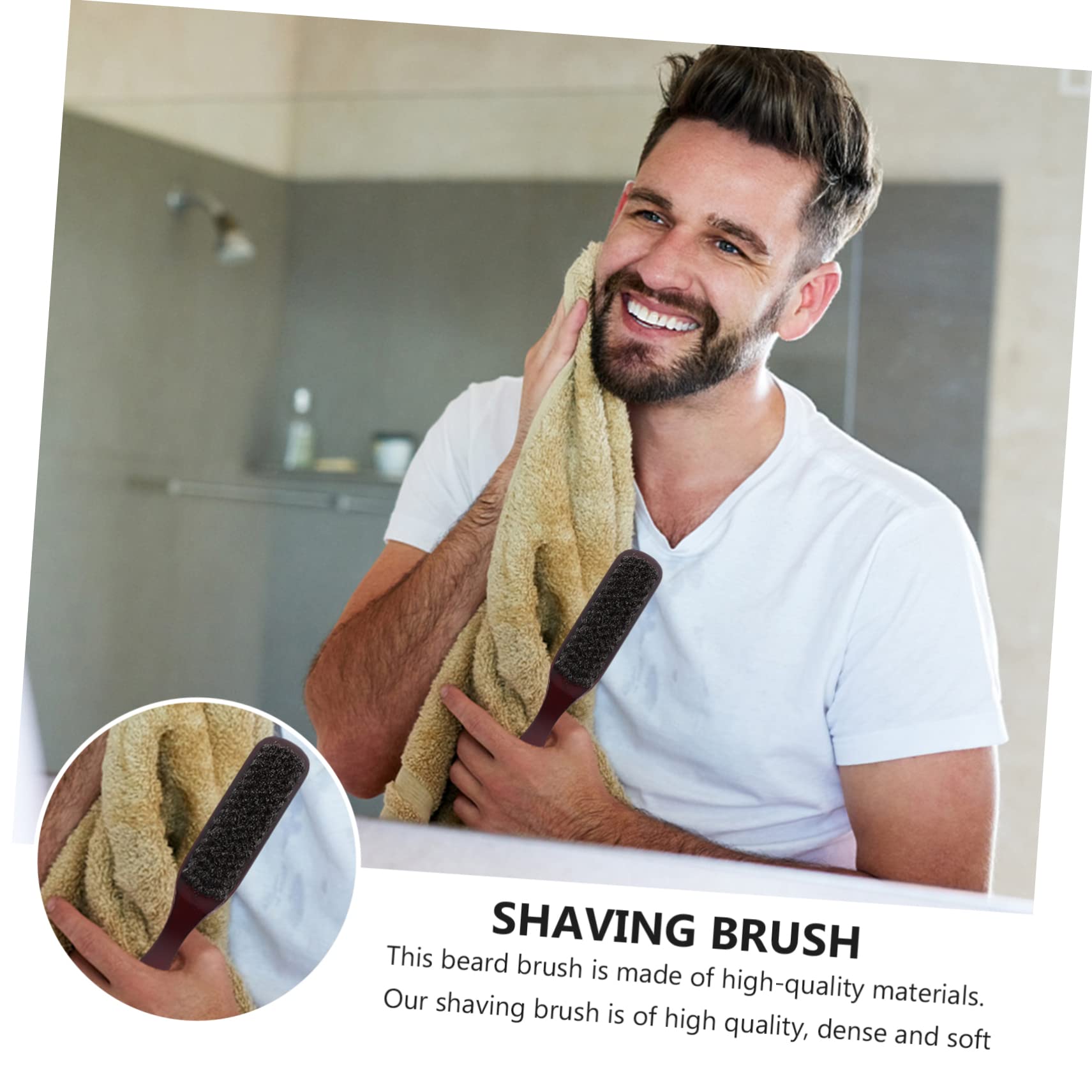 WOFASHPURET 1Pc Wooden Mustache Brush for Men Beard Grooming Tool Vintage Hair and Beard Brush for Shaving Facial Hair Cleaning Barber