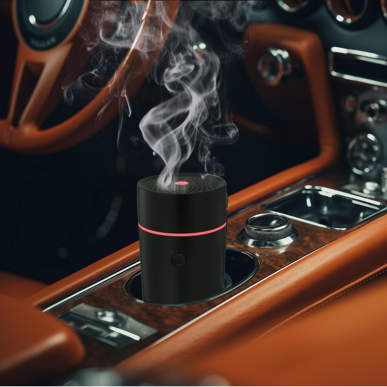 POPETPOP Diffusore Oli Aromatici Portatile USB Nero Umidificatore per Auto e Casa Design Compatto e Facile da Trasportare per Confortevoli e Piacevoli