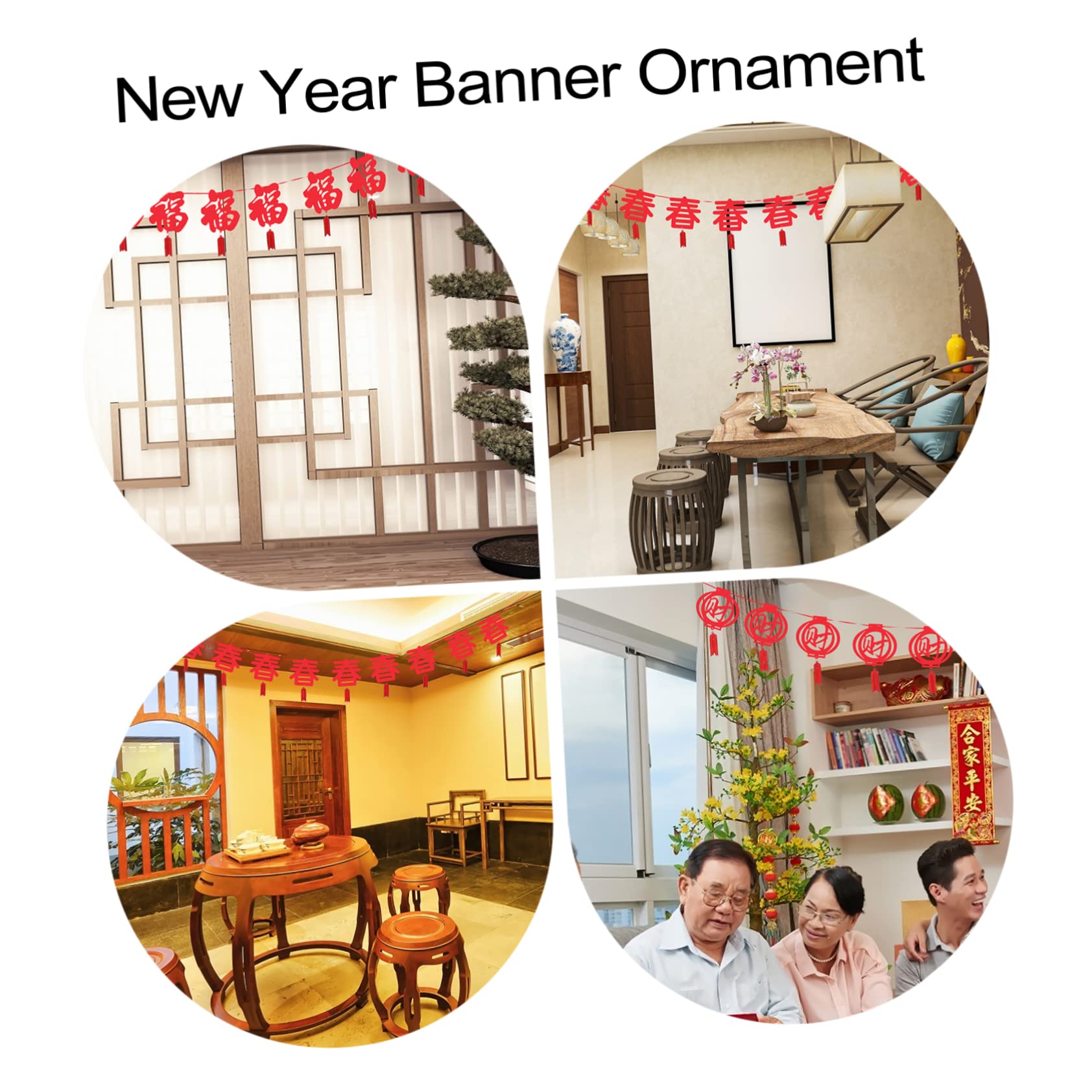 MAGICLULU 15 Pz buon anno latte art decorazioni di capodanno banner riutilizzabile di capodanno decorazione casa home decoration arredamento bandiera decorativa bandiera del partito rosso