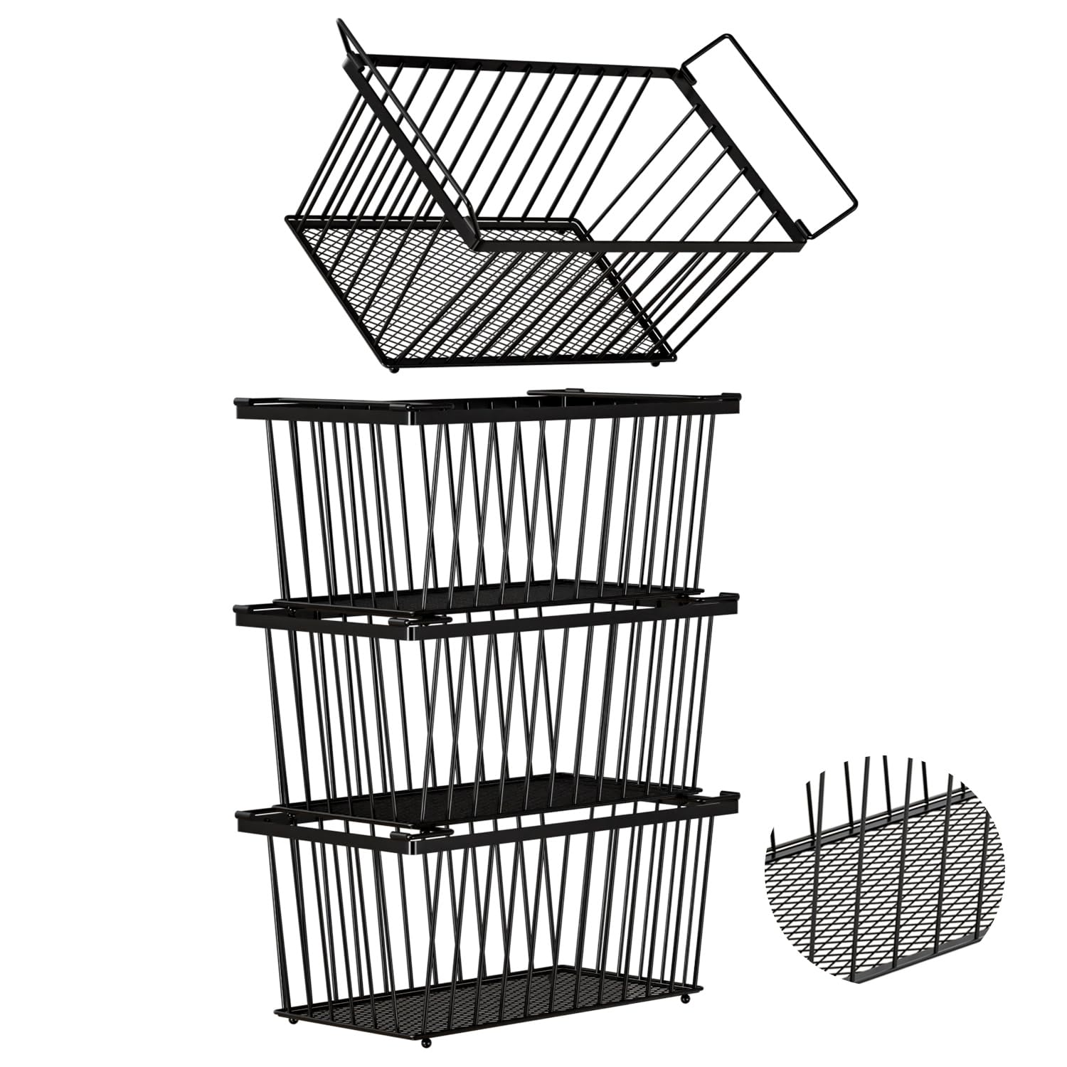 ANJUBAN Freezer Organizer Bins 4-Pack