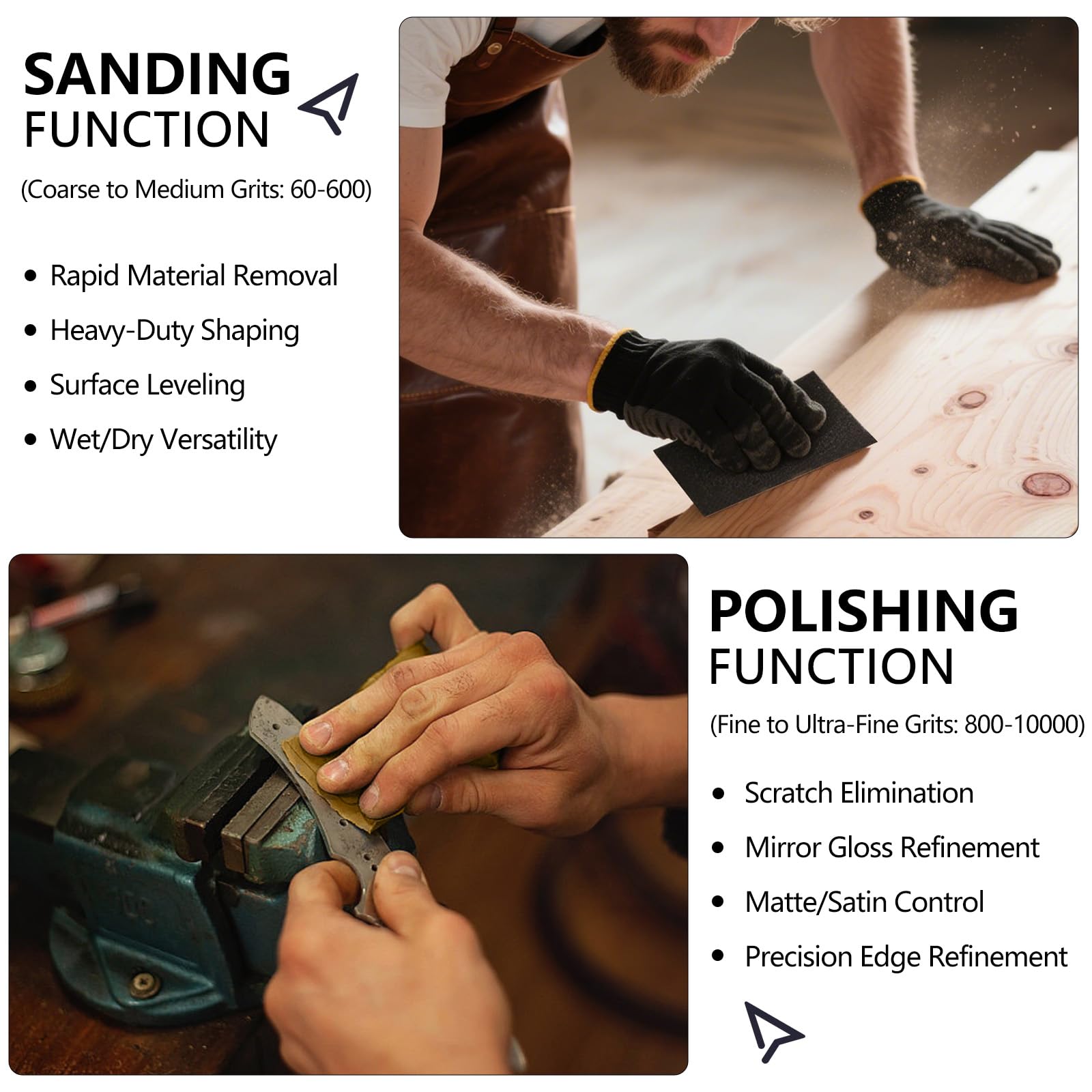 Shineboc Sandpaper Assortment 120/220/400/600/800/1000/2000 Grit, 21 Sheets, 9 x 3.6 Inch Wet Dry Sand Paper, Hand Sanding Sheets for Wood Metal Automotive Sanding and Polishing - 5