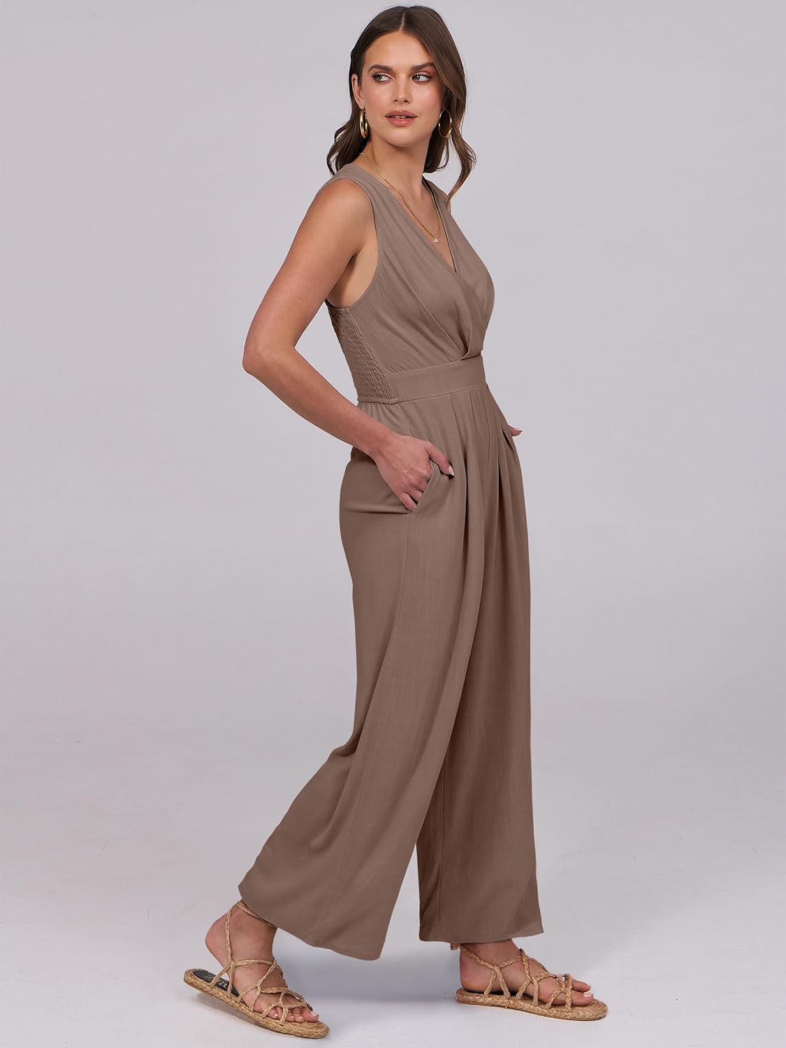 ANRABESS Women Jumpsuits Sleeveless V Neck Elegant Dressy Casual Backless One Piece Pants Romper 2026 Summer Outfits - Image 6