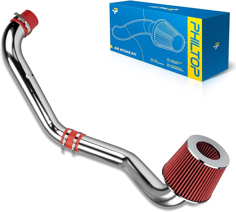 Kit de admissão de ar frio PHILTOP 2,75" para Honda Civic CX/DX/LX 1996–2000, vermelho