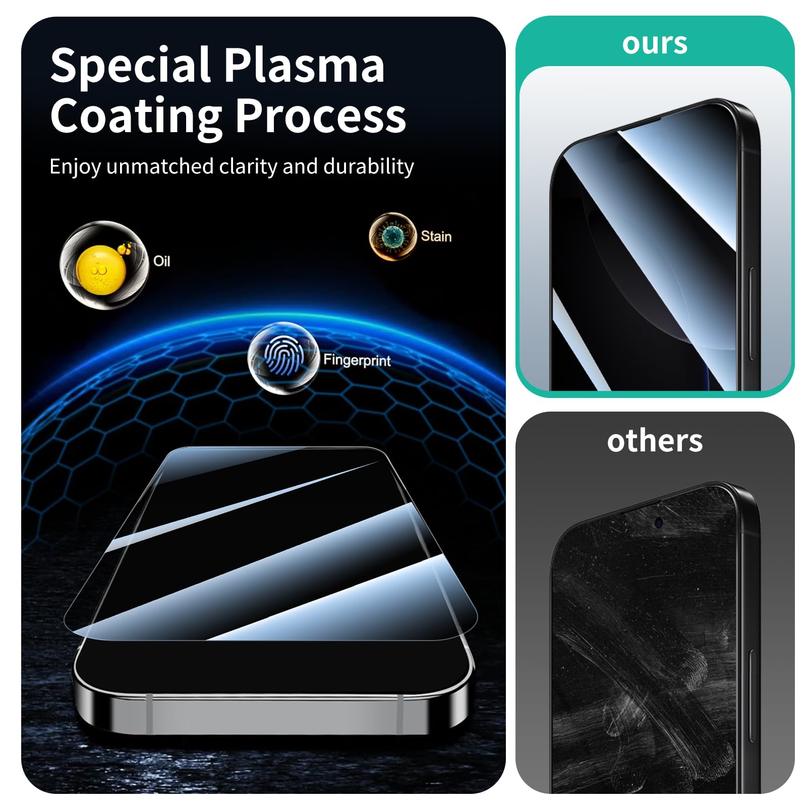 Acquista Per iPhone 11 12 13 14 15 16 Pro Max X XS XR 6 6S 7 8 Plus Pellicola protettiva in vetro temperato anti-spia per la privacy in Italia a partire da 0.77