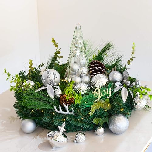 Miniatura 3 de KI Store - Esfera de Navidad plateados, 20 piezas de 3.15 pulgadas, para árboles de Navidad y decoración navideña, ganchos incluidos