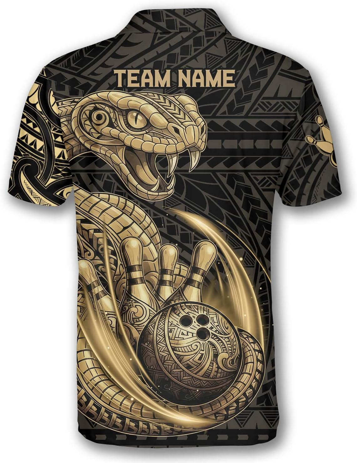 PRIMESTY Snake Bowling Shirts, Custom Viper Bowling Polo Shirts, Personalized Cobra Bowling Jerseys for Men Women