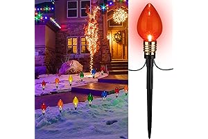 2-Pack C9 Christmas Pathway Lights for Outdoor Yards and Gardens: 34.8Ft of Connectable Christmas Lights