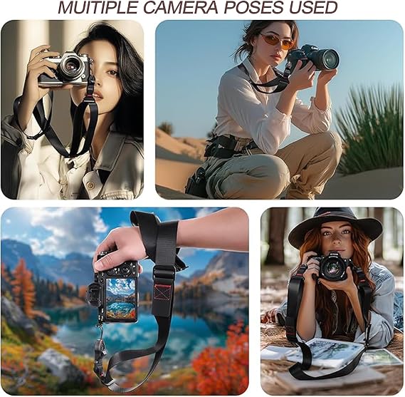 Camera Strap with Quick Release Buckles, Nylon Weave Camera Canvas Neck Shoulder Strap Adjustable Anti-slip Neck Strap for DSLR SLR Digital Cameras (Black)