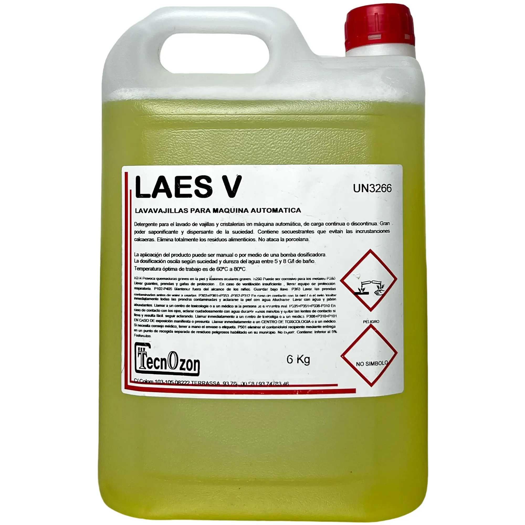 MBH - Pack de 4 Garrafas de Detergente LAES-V para Lavavajillas Automático en Aguas Medias y Blandas. Limpiador Profesional para Hostelería, Bar y Restaurante