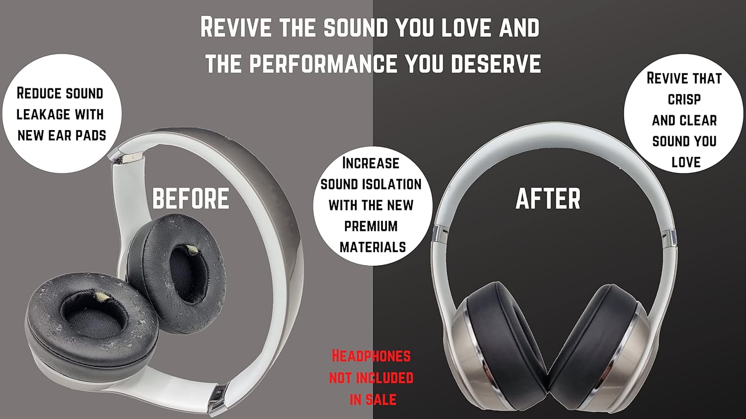Premium Replacement Solo 3 Ear Pads/Solo 2 earpads Cushions. Compatible with Beats Solo 3 Headphones/Beats Solo 2 Headphones (Black). Premium Protein Leather | High Density Foam | Extra Thick