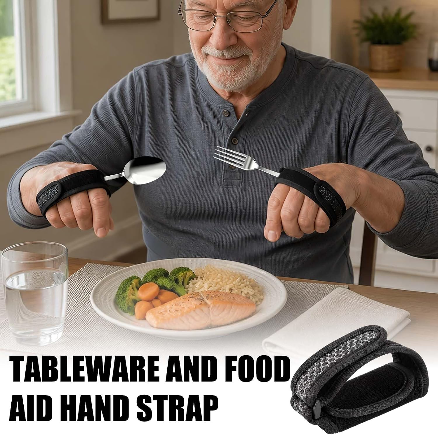 Universal Cuff Aid for Weak Grip Parkinson's Living Assistance