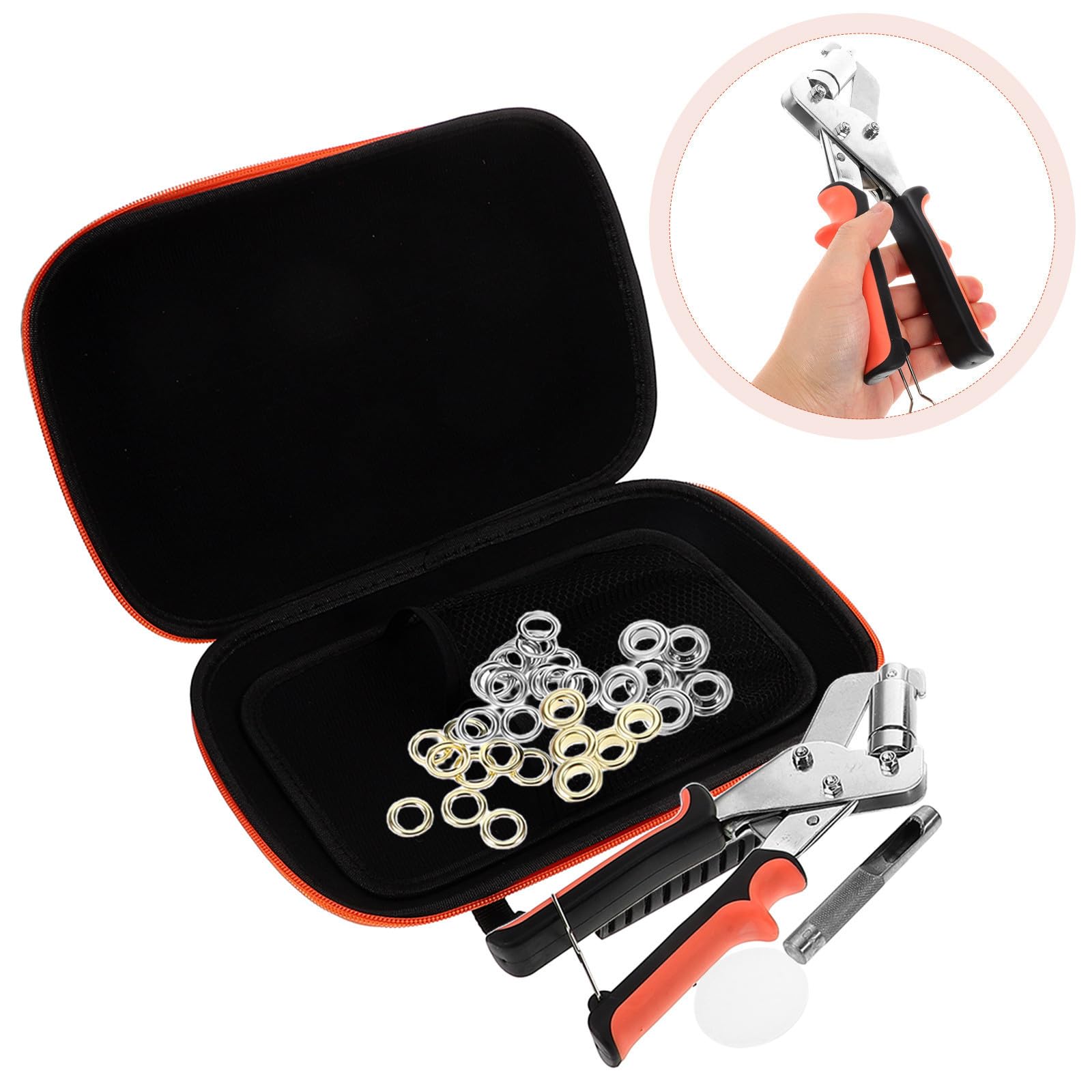 Kit de Herramienta de Colocación de Ojales de Hierro Accesorios Necesarios y Arandelas, Fácil de Usar para Posters y Exposiciones Versátiles