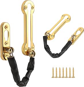 Chiavistello A Catena Per Porte Di Sicurezza - Acciaio Inossidabile Nero, Antifurto - Foto 5