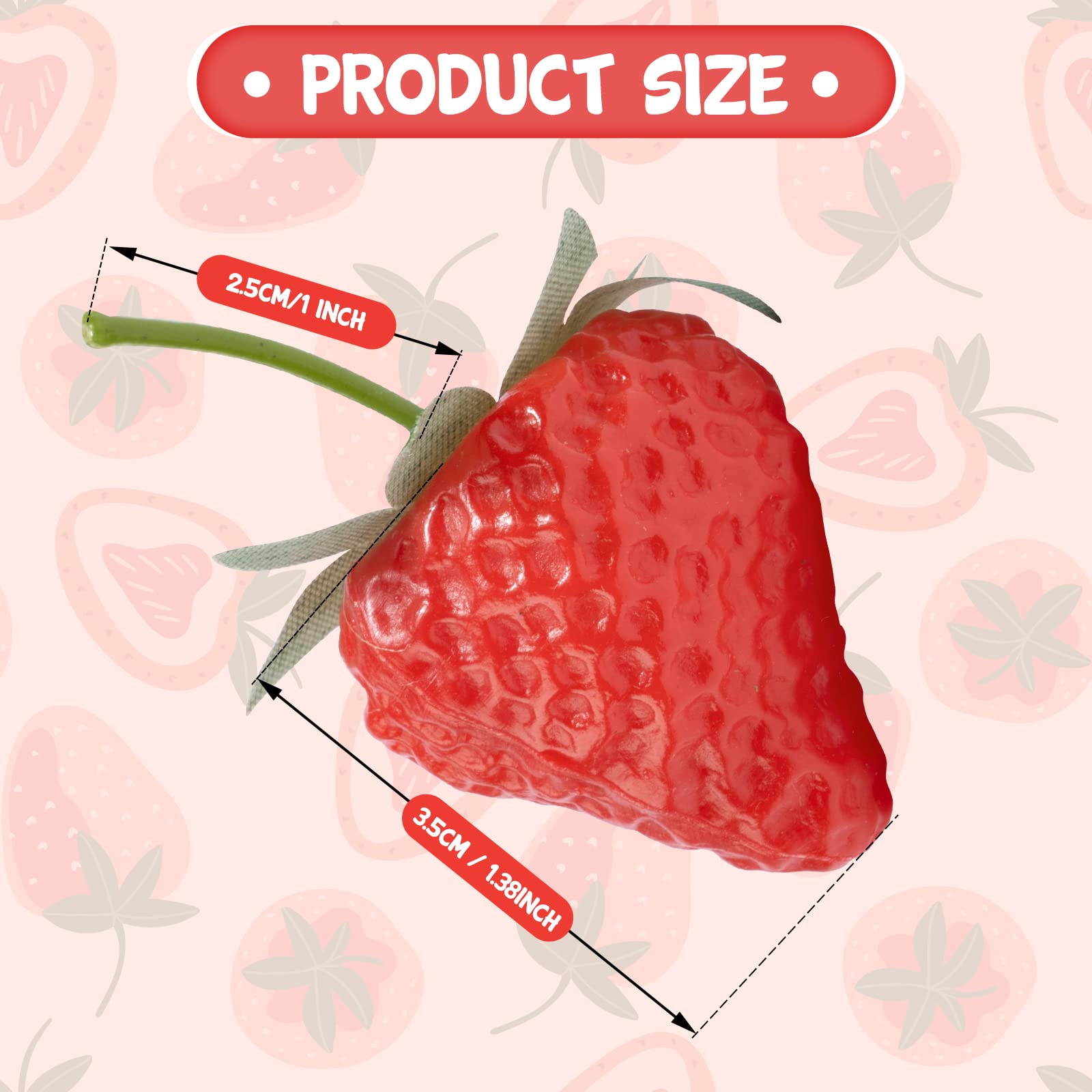 VIDELLY 20 Pieces Artificial Strawberries Fake Strawberries Lifelike Red