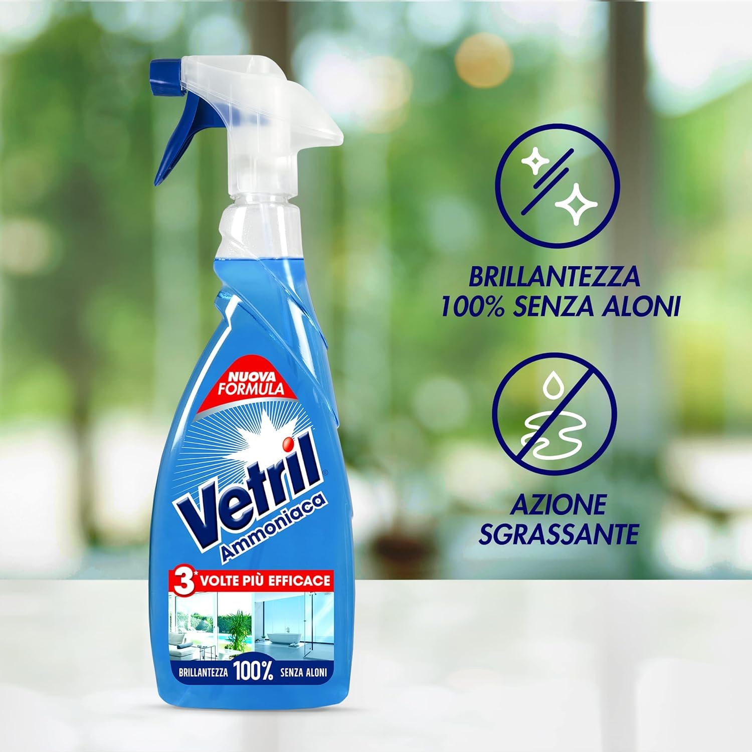 Vetril - Spray limpiador de superficies con amoniaco, efecto desengrasante y brillo sin rastros, 650 ml+ Italian Gourmet Polpa 400 g