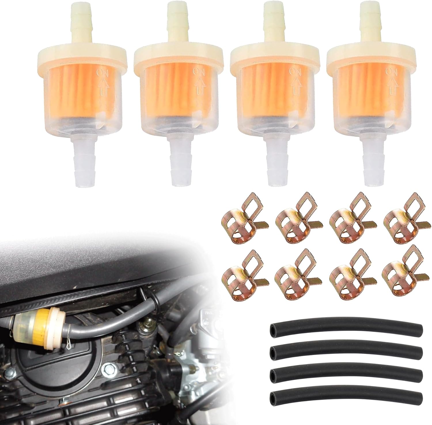 16PCS Durable Inline Fuel Filter Hose Kit Effectively Filter Impurities