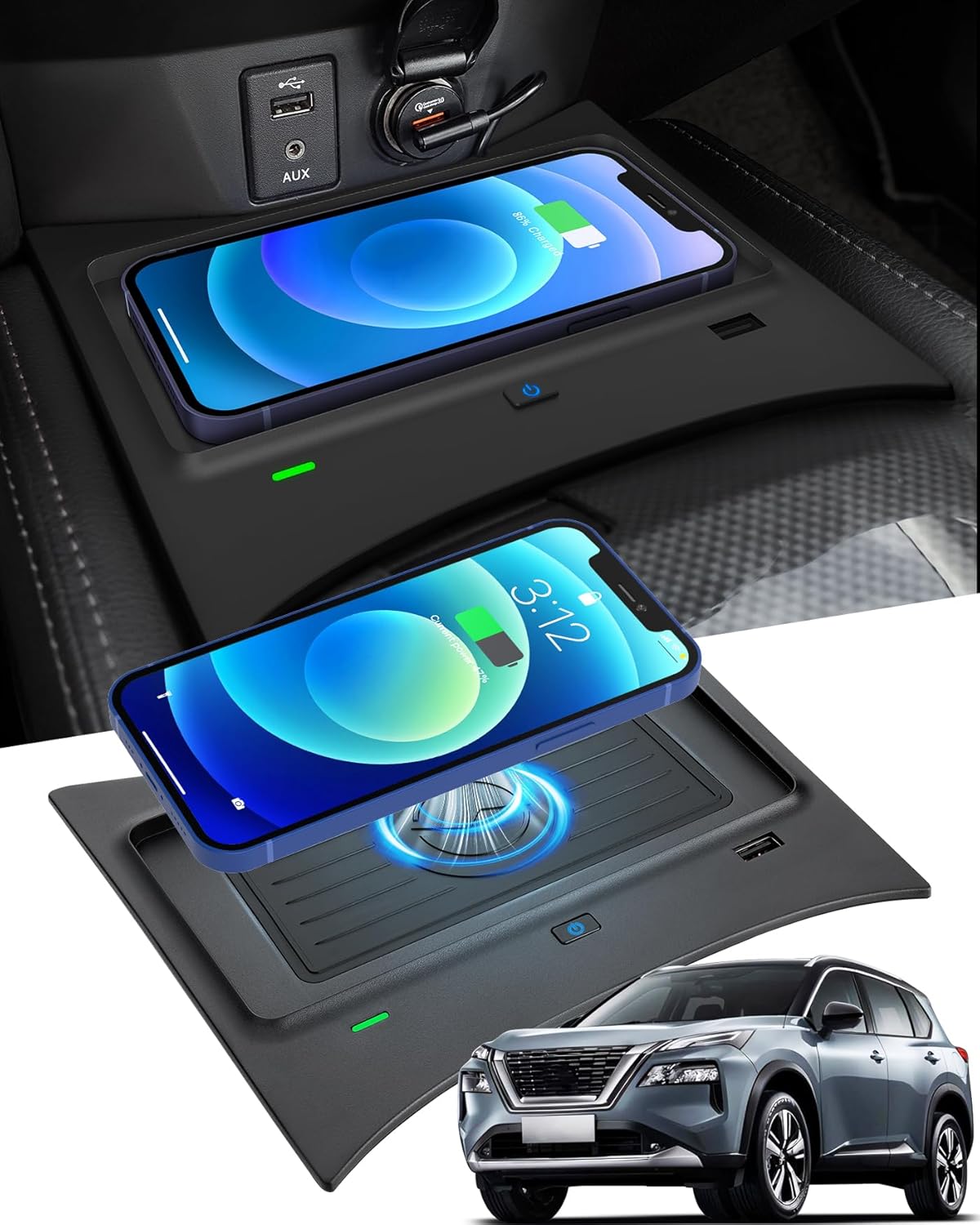 CARxion® for Nissan Rogue Wireless Charger (2014-2020, OEM Car Accessories)