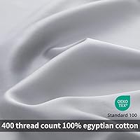 Vista 13 de Full Duvet Cover Set 100% Egyptian Cotton, 3Pcs Bedding Set- 1 Duvet Cover(No Insert) with 2 PillowShams, 400 Thread Count Super Soft Comforter White
