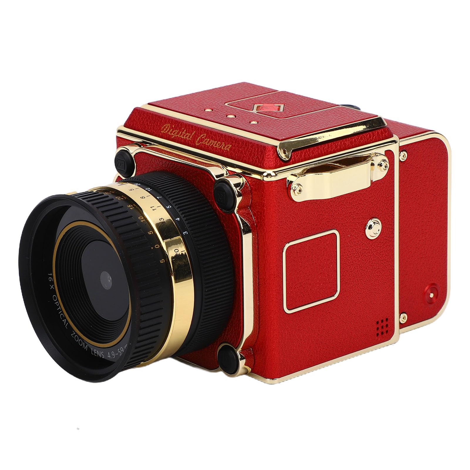 Plyisty Vintage Digital Camera, Retro Point and Shoot Camera with Autofocus 2 Inch HD Screen 56MP 2.7K Video 16x Zoom, with OTG Transfer, for Beginners Kids Teens Adults (Red)
