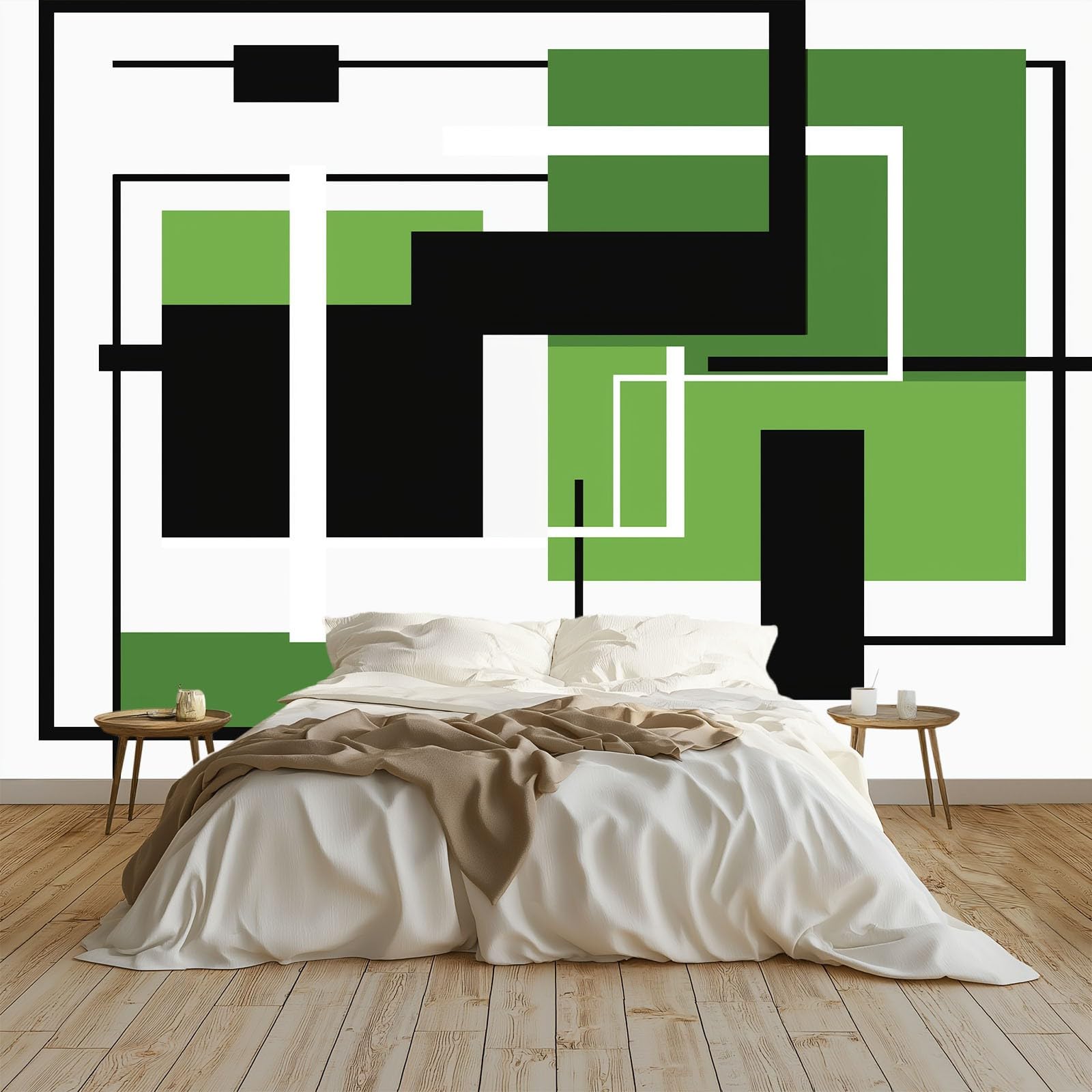 Fototapeta 250 x 175 cm Prostokątne linie nowoczesne geometryczne tapeta z włókniny krajobraz | Fototapeta TTNT Salon, biała